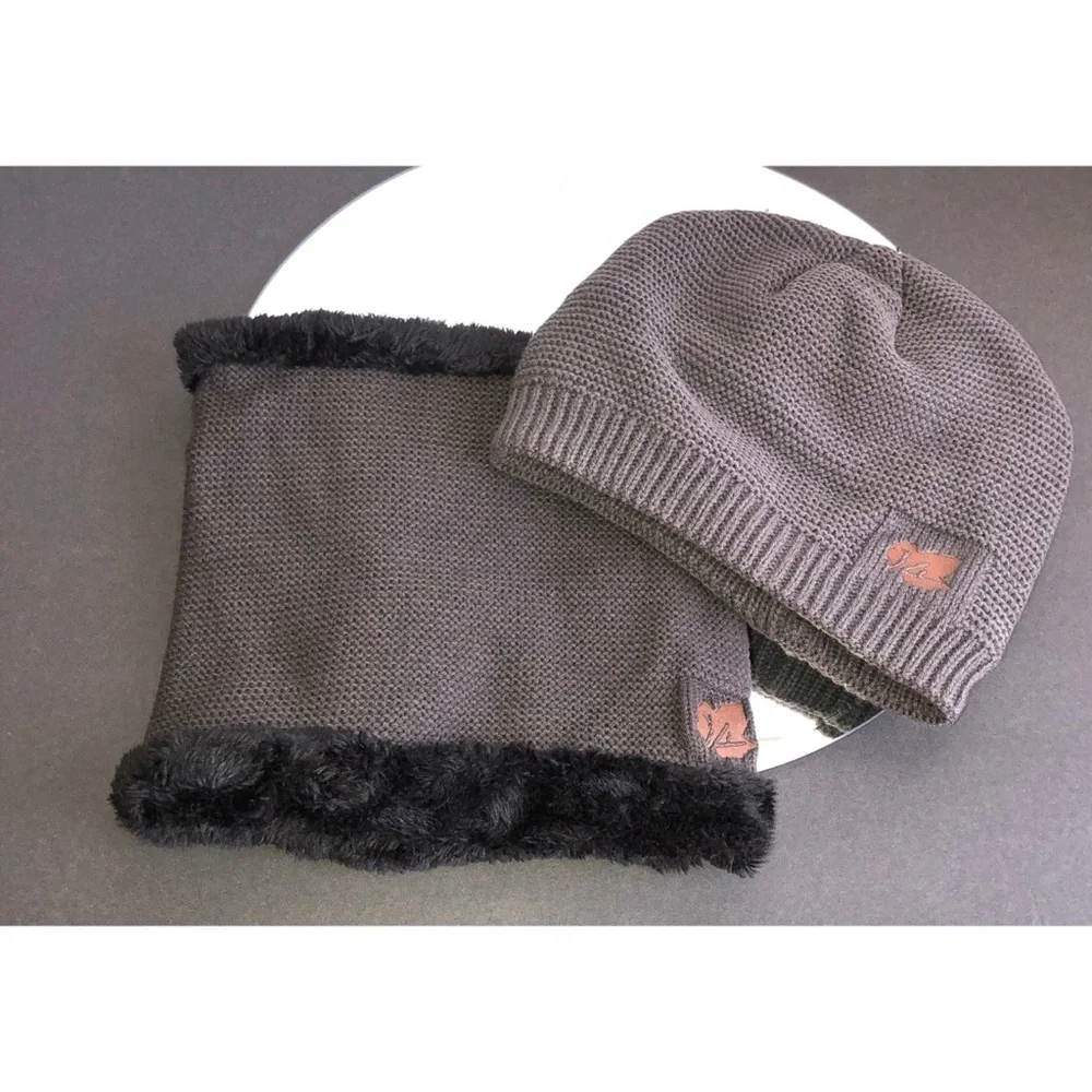 💕 2/ $29 Men’s Set of 2 Knitted Grey Hat and Warm Winter Face Mask Cotton 💕